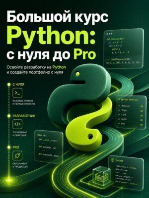 Постер товара: Большой курс Python - с нуля до продвинутого